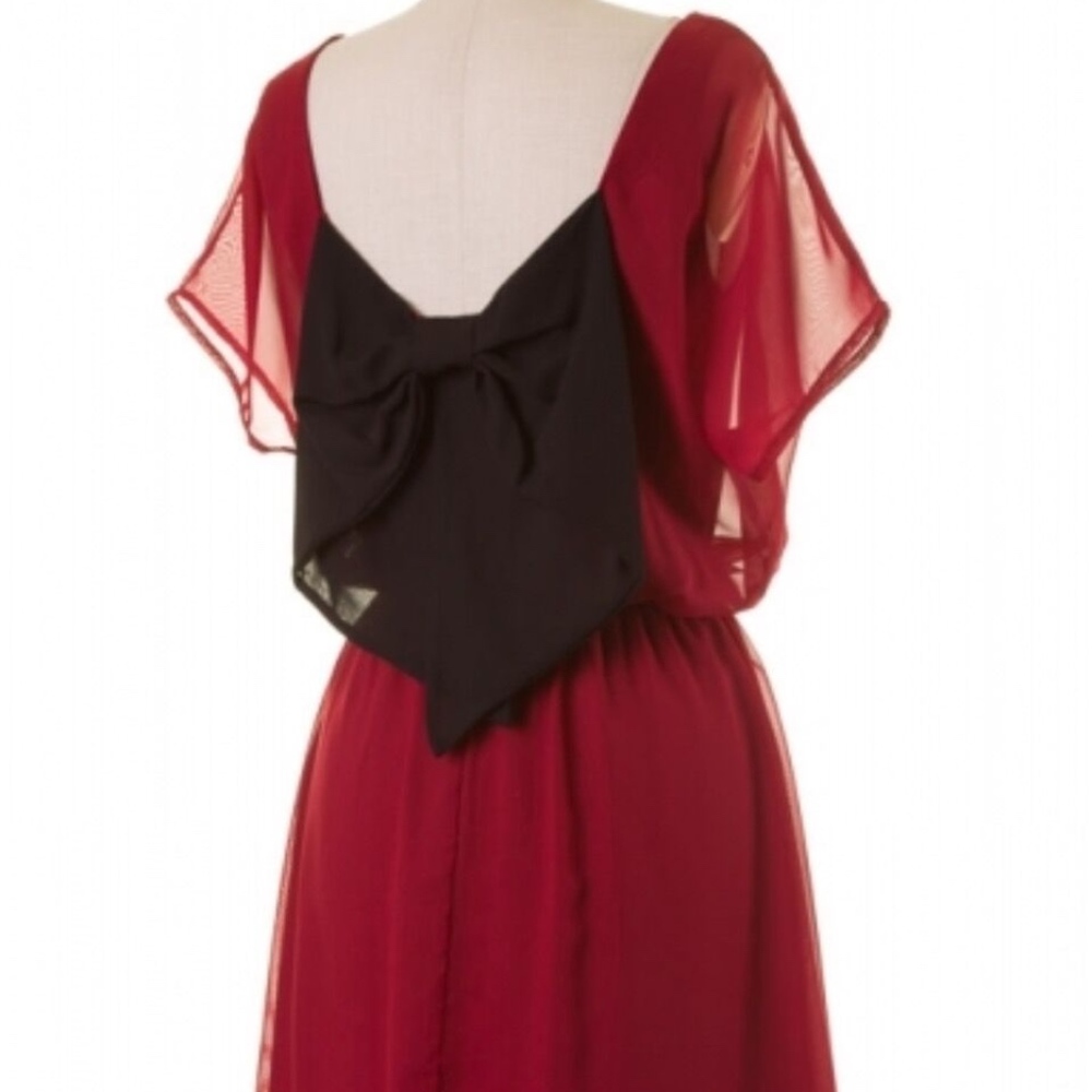Burgundy Bow Backed dress